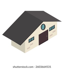 Colored isometric building icon Vector