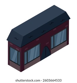 Colored isometric building icon Vector