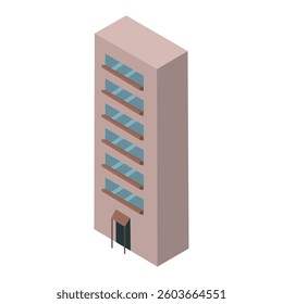 Colored isometric building icon Vector