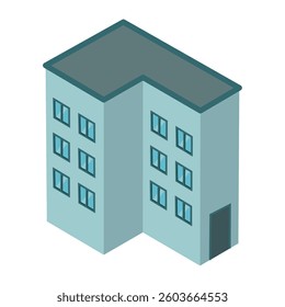 Colored isometric building icon Vector