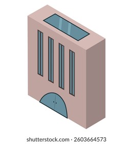 Colored isometric building icon Vector