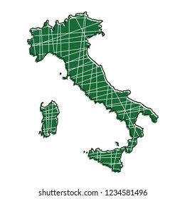 colored italy map