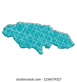 colored Jamaica map