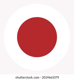 Bandera de Japón de colores. Ilustración vectorial de la bandera circundante de Japón