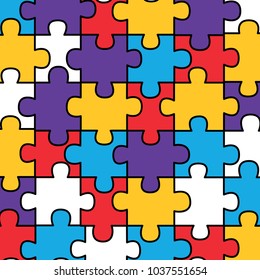 colored jigsaw puzzle pieces background vector illustration