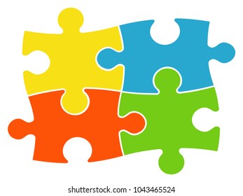 Colored Jigsaw Puzzle Pieces Vector Illustration Stock Vector (Royalty ...