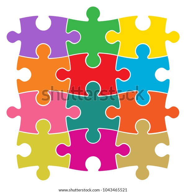 Colored Jigsaw Puzzle Pieces Vector Illustration Stock Vector (Royalty ...