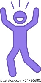 Farbiges Symbol für Freude. Vektorgrafik-Ikone des glücklich lächelnden Mannes. Emotionen und Stimmung Konzept