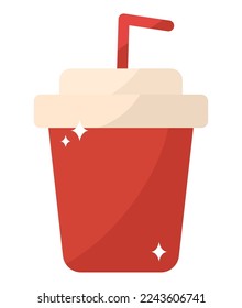colored juice cup over white