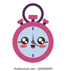 colored kawaii chronometer  vector illustration