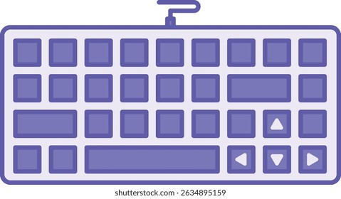 Colored Keyboard Icon. Device Used To Enter Information Into A Computer. Gadget, Technology. Concept Devices