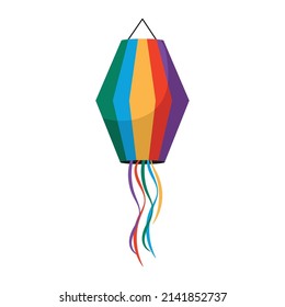 colored kite design over white