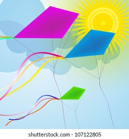 colored kites on sky