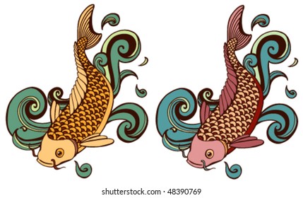 variaciones de color koi