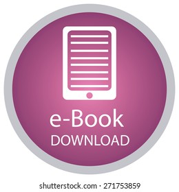 Colored label with an e-book icon. Vector illustration