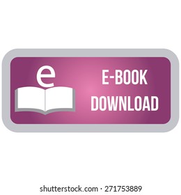 Colored label with an e-book icon. Vector illustration