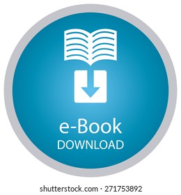 Colored label with an e-book icon. Vector illustration