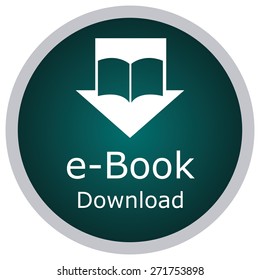 Colored label with an e-book icon. Vector illustration