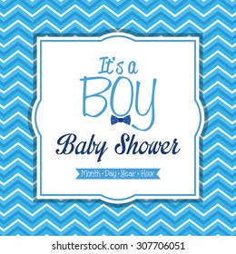 Colored label on a textured background for baby showers. Vector illustration