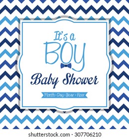 Colored label on a textured background for baby showers. Vector illustration