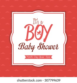 Colored label on a textured background for baby showers. Vector illustration