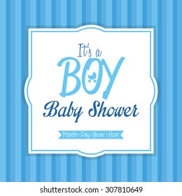 Colored label on a textured background for baby showers. Vector illustration