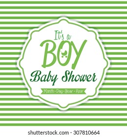 Colored label on a textured background for baby showers. Vector illustration