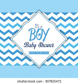 Colored label on a textured background for baby showers. Vector illustration