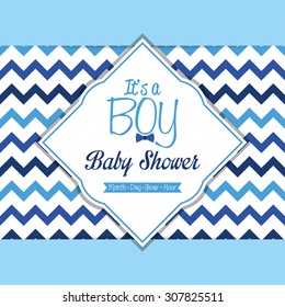 Colored label on a textured background for baby showers. Vector illustration