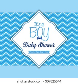 Colored label on a textured background for baby showers. Vector illustration