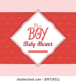 Colored label on a textured background for baby showers. Vector illustration