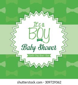 Colored label on a textured background for baby showers. Vector illustration