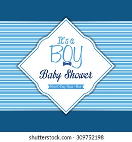 Colored label on a textured background for baby showers. Vector illustration