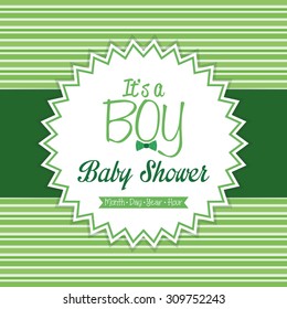 Colored label on a textured background for baby showers. Vector illustration