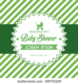 Colored label on a textured background for baby showers. Vector illustration