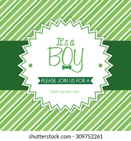 Colored label on a textured background for baby showers. Vector illustration