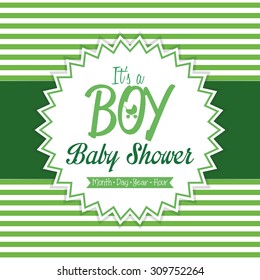 Colored label on a textured background for baby showers. Vector illustration