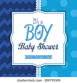 Colored label on a textured background for baby showers. Vector illustration