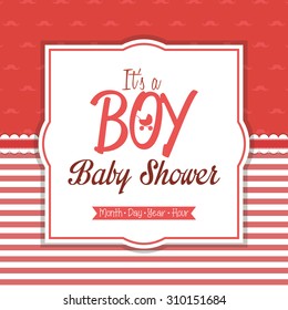 Colored label on a textured background for baby showers. Vector illustration