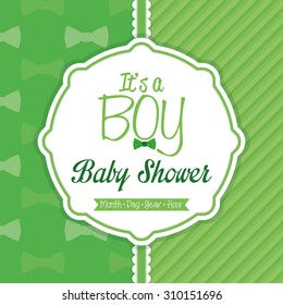 Colored label on a textured background for baby showers. Vector illustration