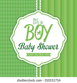 Colored label on a textured background for baby showers. Vector illustration