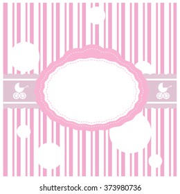 Colored label on a textured background for baby showers
