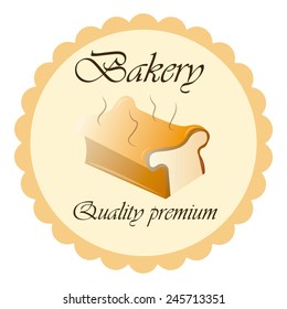 a colored label with text and a delicious bread