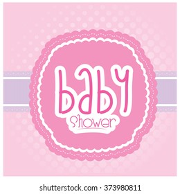 Colored label with text on a textured background for baby showers