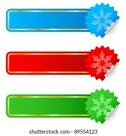 Colored labels selling the new year.  Illustration on white background for design