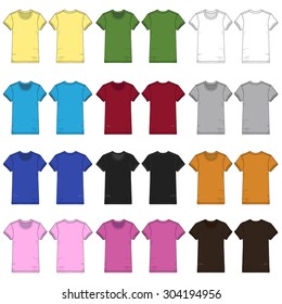 Colored Ladies Short Sleeved T-shirts.