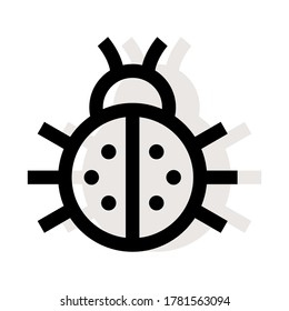 Colored Ladybug icon vector in flat design. Concept for animal. Eps10 vector illustration.