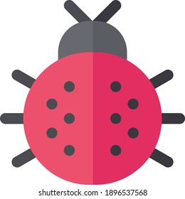 Colored ladybug on white background isolated. Vector illustration