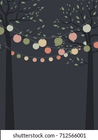 Colored lantern chain