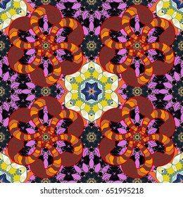 Colored layout on background. Modern vector template for brochure leaflet flyer cover catalog magazine or annual report. Presentation with mandala. Business, science and technology design book layout.